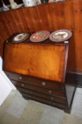 Reproduction mahogany bureau, 76cm wide