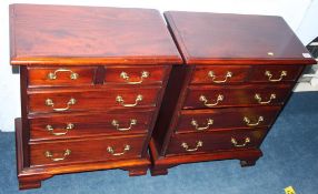 Pair of reproduction mahogany chest of drawers, 55cm wide
