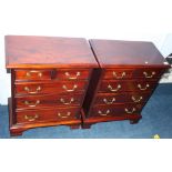 Pair of reproduction mahogany chest of drawers, 55cm wide