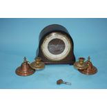Mantle clock and pair of candlesticks