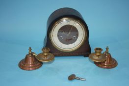 Mantle clock and pair of candlesticks