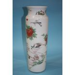 Large famille verte sleeve vase, probably Kang XI 49 cm Height 16 cm Diameter