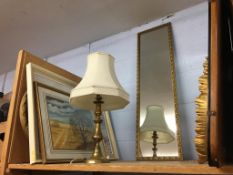 Various mirrors and a lamp