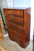 Walnut sliding door bookcase