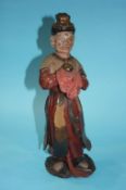 Chinese carved figure of an attendant 42 cm height