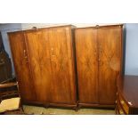 A good walnut Queen Anne style bedroom suite comprising; dressing table, triple wardrobe and