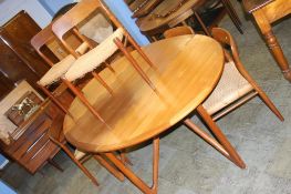 Niels Otto Moller for J.L. Moller, a set of six teak model 75 chairs, (cane work worn), numbered and