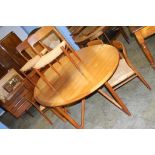 Niels Otto Moller for J.L. Moller, a set of six teak model 75 chairs, (cane work worn), numbered and