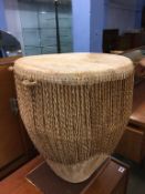 Animal skin covered drum