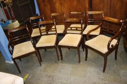 A set of eight Regency style dining chairs