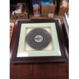 Framed and mounted Oriental plate