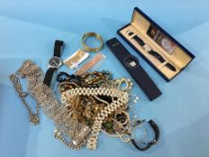 Assorted costume jewellery, watches etc.