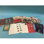 Five War Poppy Collection coin presentation packs and various others