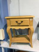 Pair of limed oak bedside tables, 50cm wide