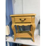 Pair of limed oak bedside tables, 50cm wide