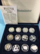 Eighteen various 1oz silver proof coins