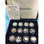 Eighteen various 1oz silver proof coins