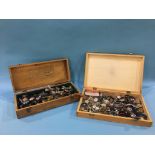 Two boxes of various gents and ladies watches