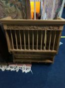 Carved pine plate rack, 79cm wide