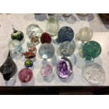 A selection of glass paperweights (19)