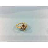 Sapphire and diamond ring, stamped 22, weight 2.3 grams Size 'L'