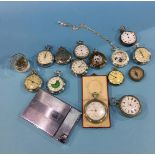 Quantity of pocket watches, cigarette case etc.