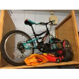 A child's 'Charm' bicycle, toolbox etc.