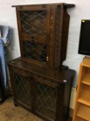 Oak wall cabinet and a bookcase