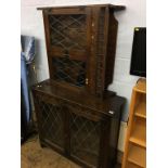 Oak wall cabinet and a bookcase