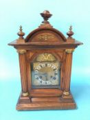 A large Edwardian mantel clock