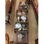Five boxes assorted to include Aynsley and Wedgwood etc.
