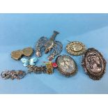 Eight various brooches