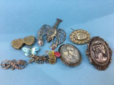 Eight various brooches