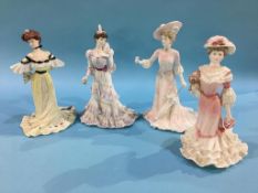 Four Coalport figures, 'Alexandra at the ball', 'Georgina', 'Lady Frances' and 'Eugenie'