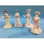 Four Coalport figures, 'Alexandra at the ball', 'Georgina', 'Lady Frances' and 'Eugenie'