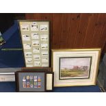 Five framed pictures, watercolour etc.