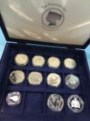 Ten various 1oz silver proof coins