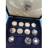 Ten various 1oz silver proof coins