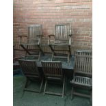 Garden table and six chairs