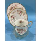A Paragon Victoriana Rose pattern tea set, to include six cups, six saucers, six small plates, one