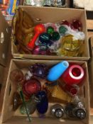 Two boxes of assorted Studio glass