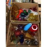 Two boxes of assorted Studio glass