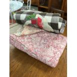 Two patchwork quilts, one Durham quilt (paisley), one American style