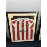 Autographed football, signed Roy Keane, a framed shirt when Keane was manager in 2006