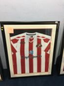 Autographed football, signed Roy Keane, a framed shirt when Keane was manager in 2006