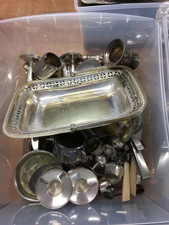 Three boxes of assorted silver plate etc. - Image 3 of 4