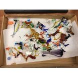 One box of glass animal figures