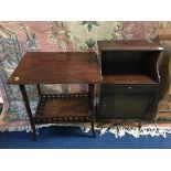 Edwardian occasional table and a walnut bedside chest