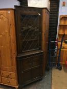 Oak corner cabinet