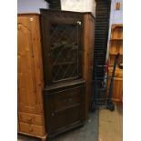 Oak corner cabinet